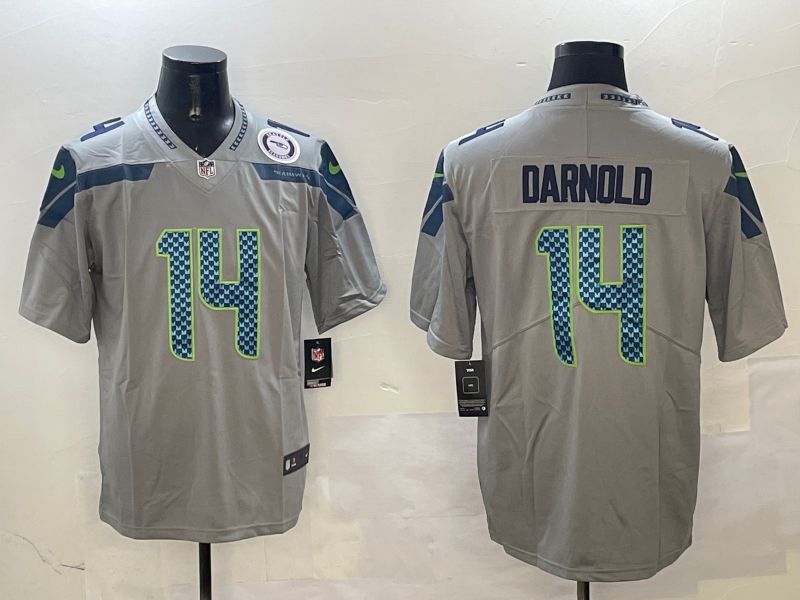 Men Seattle Seahawks #14 Metcalf Grey Second generation 2025 Nike Limited NFL Jersey style 2->seattle seahawks->NFL Jersey